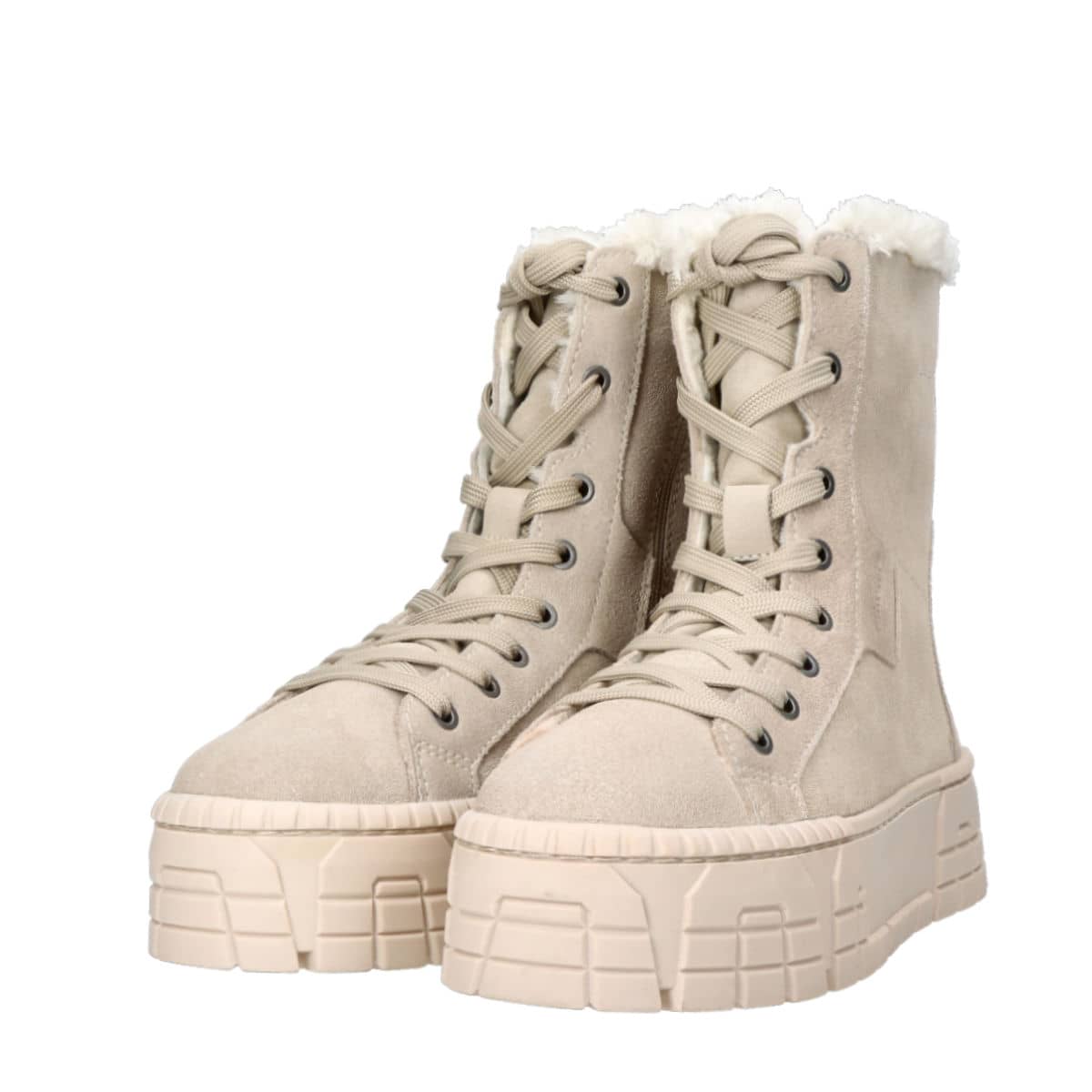 women's suede ankle with zipper - beige | Robel.shoes