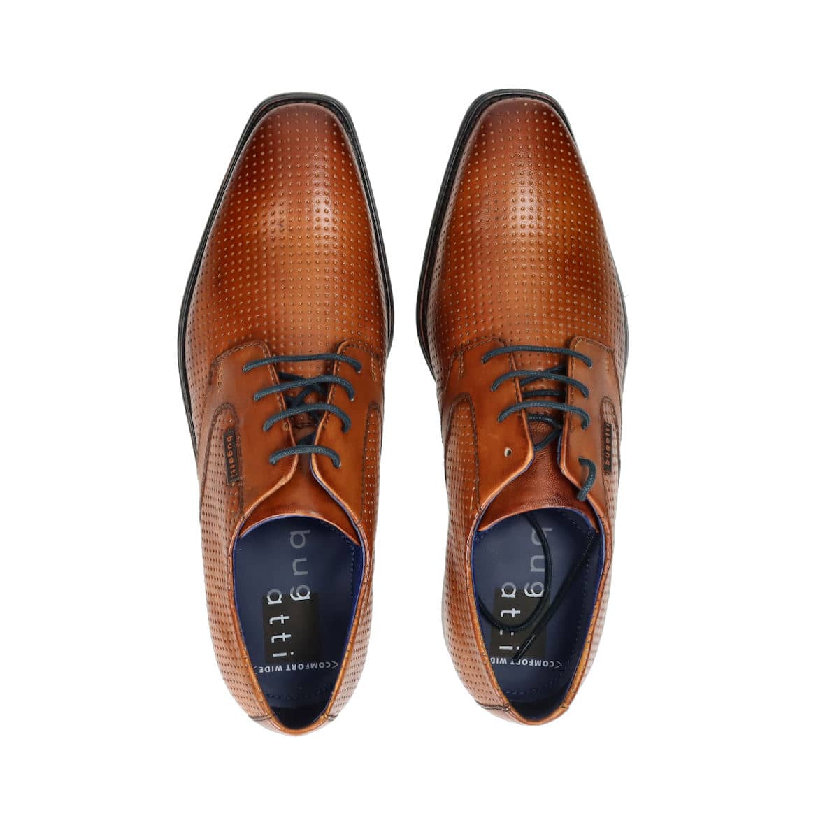 College Ontwapening long Bugatti men's leather formal shoes - cognac brown | Robel.shoes