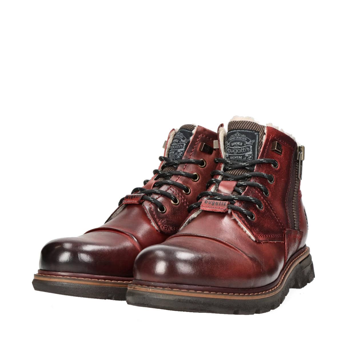 Ulv i fåretøj reservoir vækst Bugatti men´s leather ankle boots with zipper - burgundy | Robel.shoes
