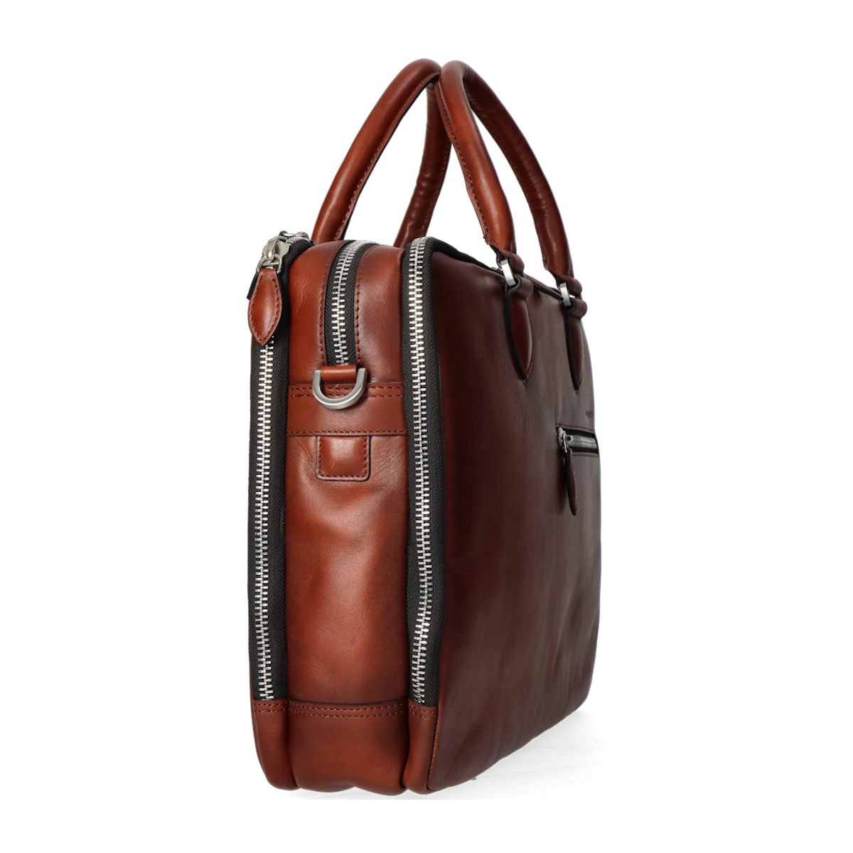 Bugatti cognac brown leather men´s briefcase -