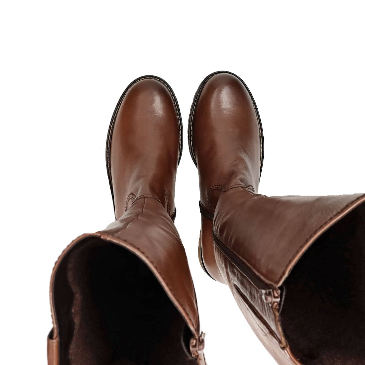 haag zal ik doen Revolutionair Gabor women´s leather zipper boots - cognac brown | Robel.shoes