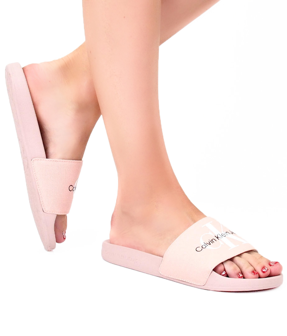 Pink calvin best sale klein sliders