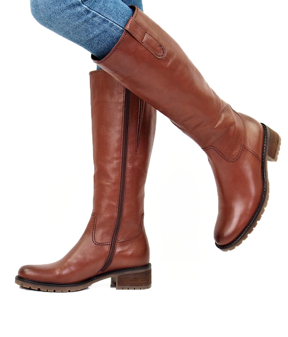 haag zal ik doen Revolutionair Gabor women´s leather zipper boots - cognac brown | Robel.shoes
