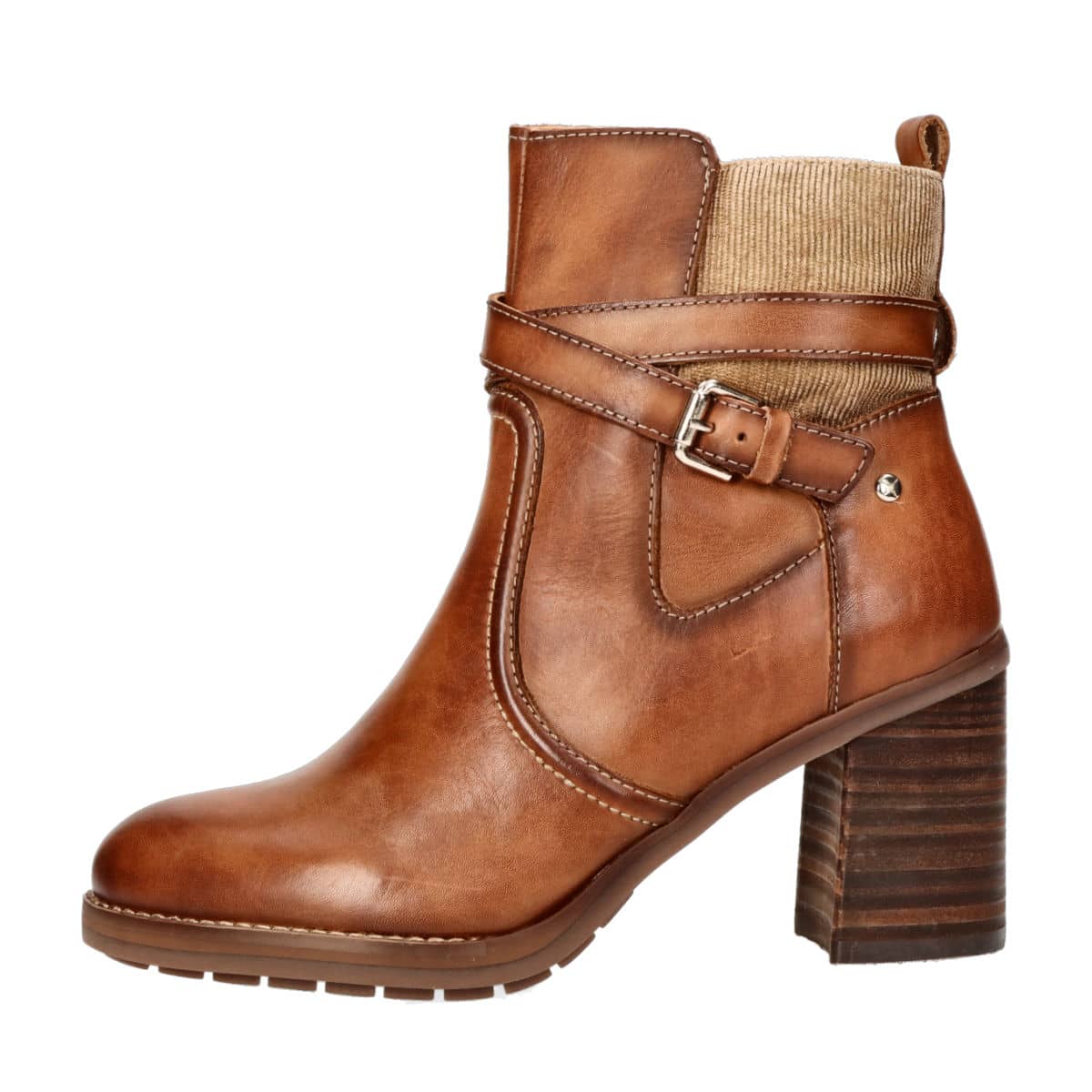 Pikolinos women s leather ankle boots with zipper cognac brown