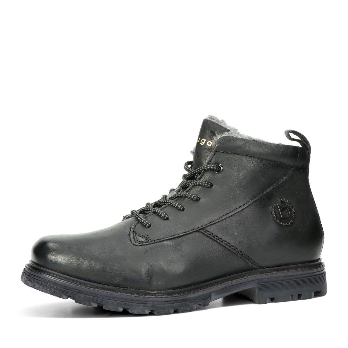 Mens black leather outlet winter boots