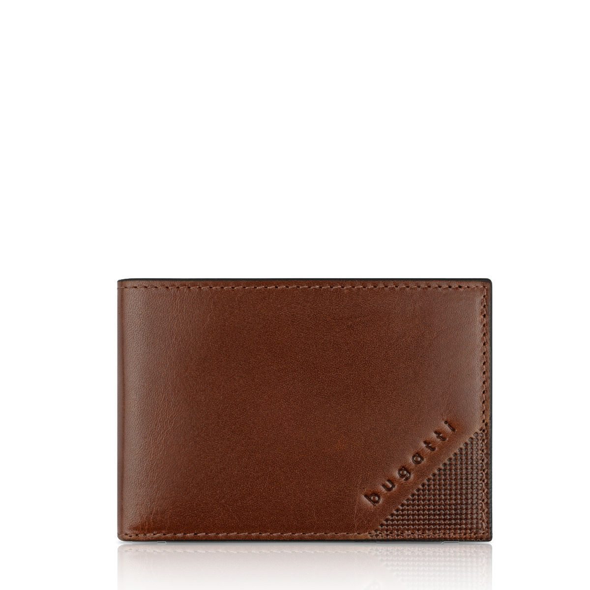 Bugatti men\'s leather brown wallet - cognac