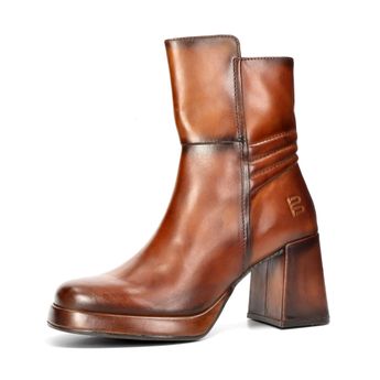 BAGATT women's leather ankle boots with zipper - cognac brown