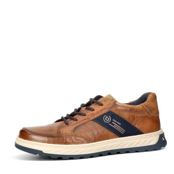 Bugatti men&#039;s leather trainers lace-up - cognac brown