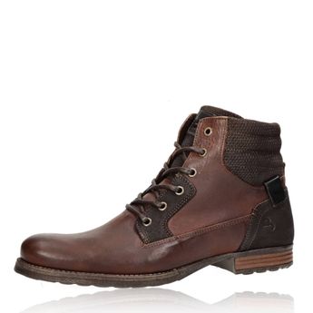 Bullboxer men´s leather ankle boots with zipper - dark brown
