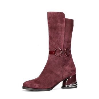 ETIMEĒ women's elegant zipper boots - burgundy