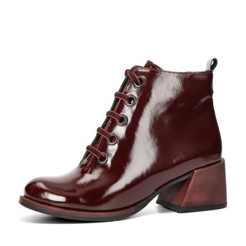 ETIMEĒ women's leather ankle shoes - burgundy