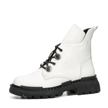 ETIMEĒ women's leather ankle shoes - white