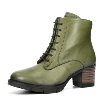 Robel women's leather ankle boots with zipper - green