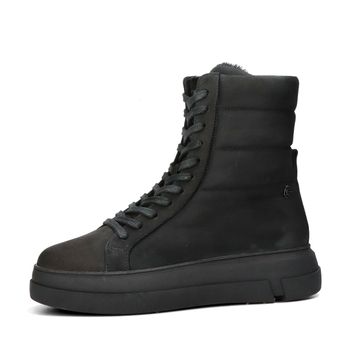 ETIMEĒ women's nubuck ankle boots with zipper - black