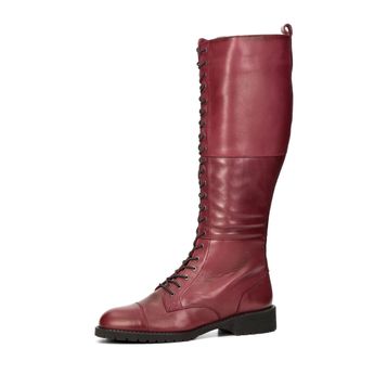 Robel women's leather zipper boots - burgundy
