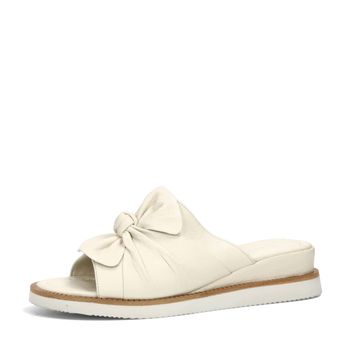 ETIMEĒ women&#039;s leather slippers - beige/white
