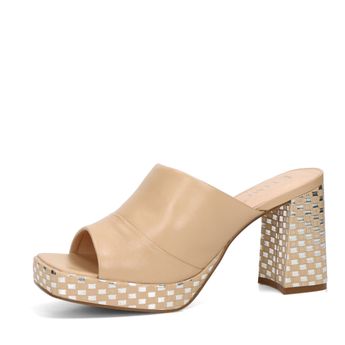 ETIMEĒ women's leather slippers - beige