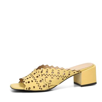 ETIMEĒ women's leather slippers - yellow