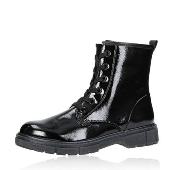 Marco Tozzi women's shiny zippered ankle boots - black
