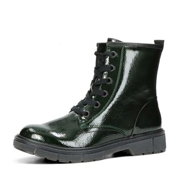Marco Tozzi women's lacquered ankle boots - green