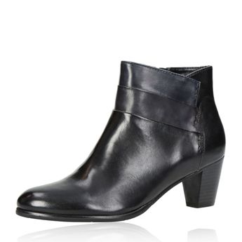 Regarde le ciel women's leather ankle boots with zipper - black