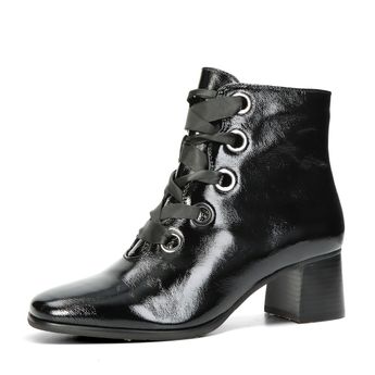Regarde le ciel women's lacquered ankle boots - black