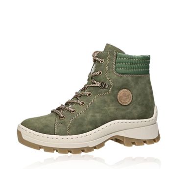 Rieker women's stylish ankle boots with zipper - olive