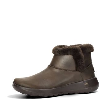 Skechers women's comfortable ankle boots with fur - dark brown