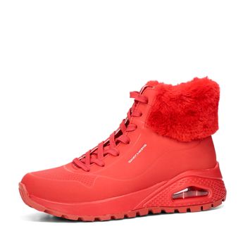 Skechers women's winter ankle boots with fur - red
