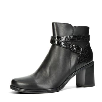 Tamaris women&#039;s leather ankle boots with zipper - black