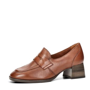 Tamaris women&#039;s leather low shoes - cognac brown