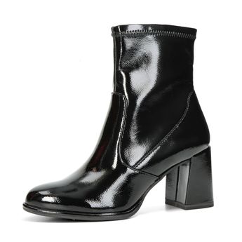 Tamaris women's lacquered ankle boots - black