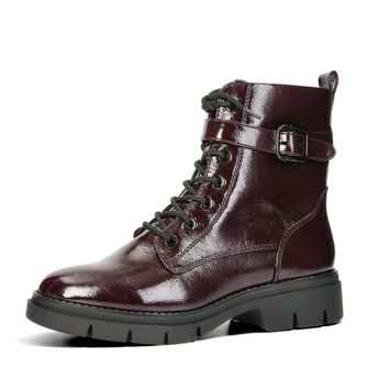 Tamaris women's casual ankle boots with zipper - burgundy