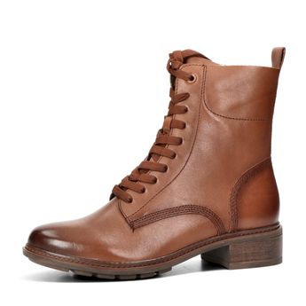 Tamaris women's leather ankle boots - cognac brown