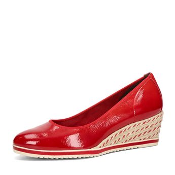 Tamaris women's lacquered low shoes - red
