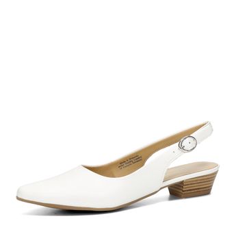 Tamaris women&#039;s leather pumps with open heel - white