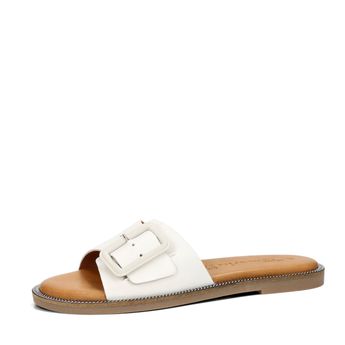 Tamaris women's leather slippers - white