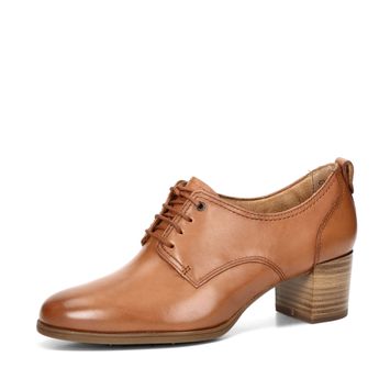 Tamaris women&#039;s leather low shoes - cognac brown