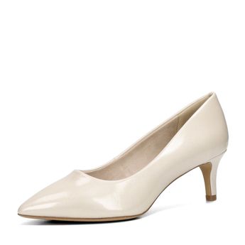 Tamaris women&#039;s lacquered pumps - beige/white